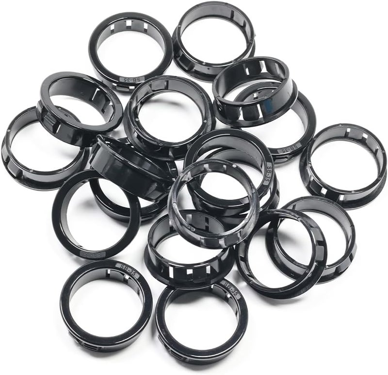EASYEAH Store 1-3/8"(35mm) Black Snap-in Knockout Insulating Bushing Grommets, Plastic Cable Hole Grommet for Wiring, Round Nylon Snap in Locking Electrical Wire Cord Hose, Tubing Bushings Grommets, 20pcs - Image 1